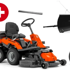 Husqvarna Profi-Frontmäher R 214C Combi 94 Winterpaket mit Schneeschild, Gummileiste, Gewicht und Schneeketten - Modell 2025