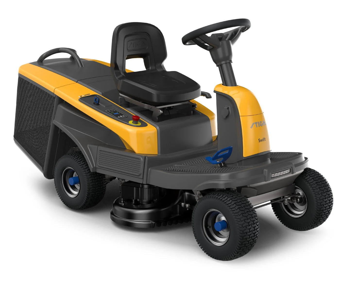 Stiga Akku-Aufsitzmäher Swift 372e mit 2 x 5 + 2 x 7,5 Ah Akku - Modell 2025